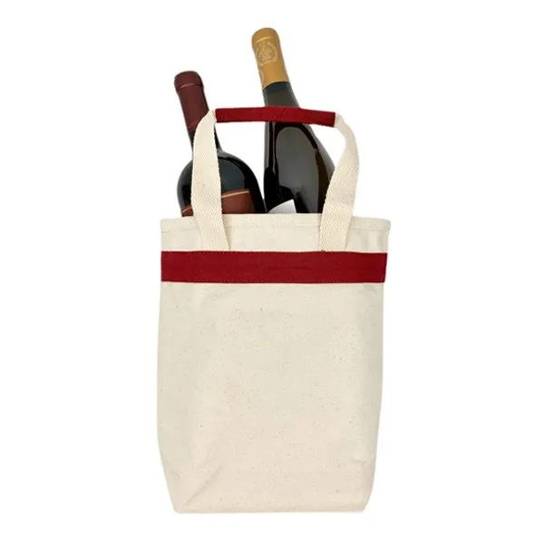 16 Oz. Maroon Canvas Gift Bag / Wine Tote Bag (Q871211)