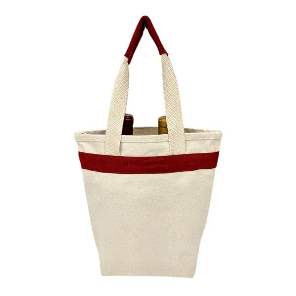 16 Oz. Maroon Canvas Gift Bag / Wine Tote Bag (Q871211)