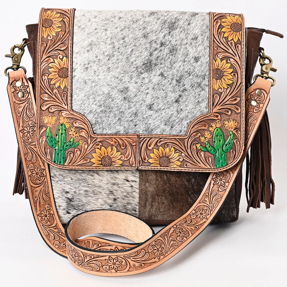 ADBGA336 American Darling Hand Tooled Hair On Genuine Leather Women Bag Western Handbag Purse