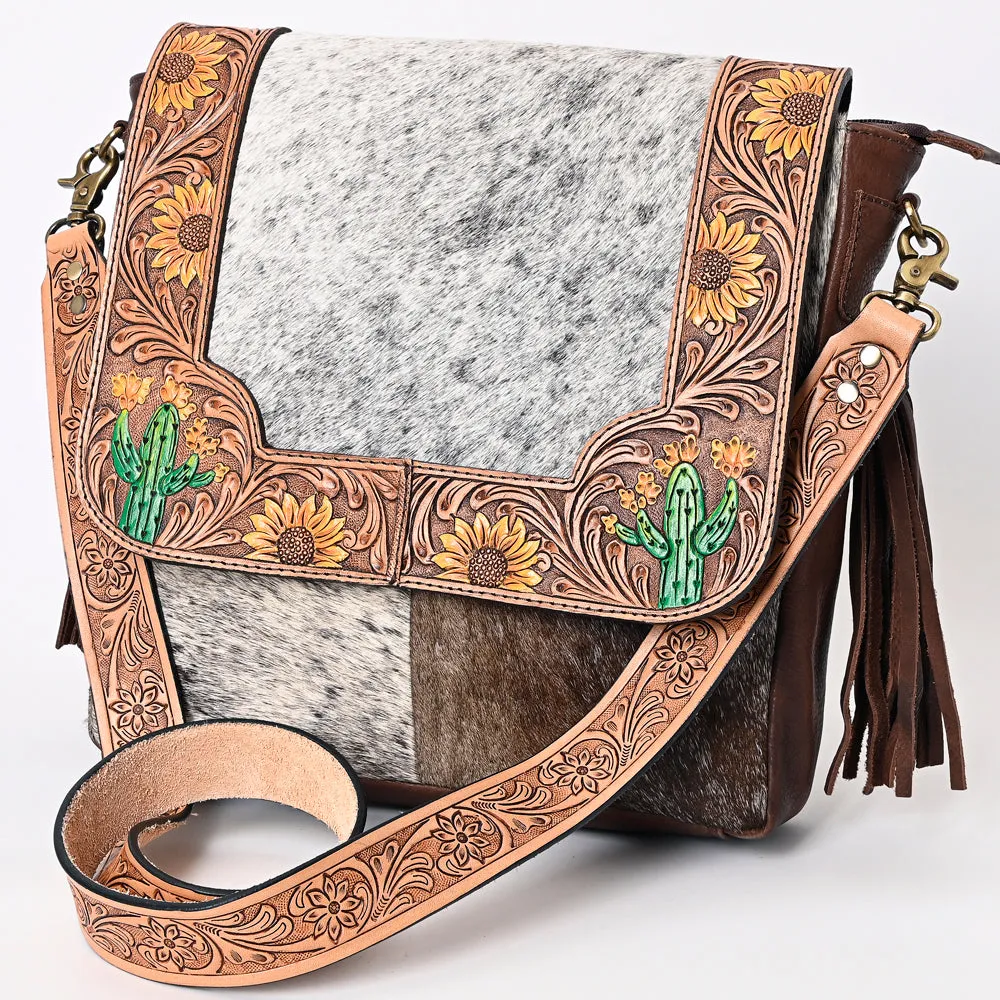 ADBGA336 American Darling Hand Tooled Hair On Genuine Leather Women Bag Western Handbag Purse