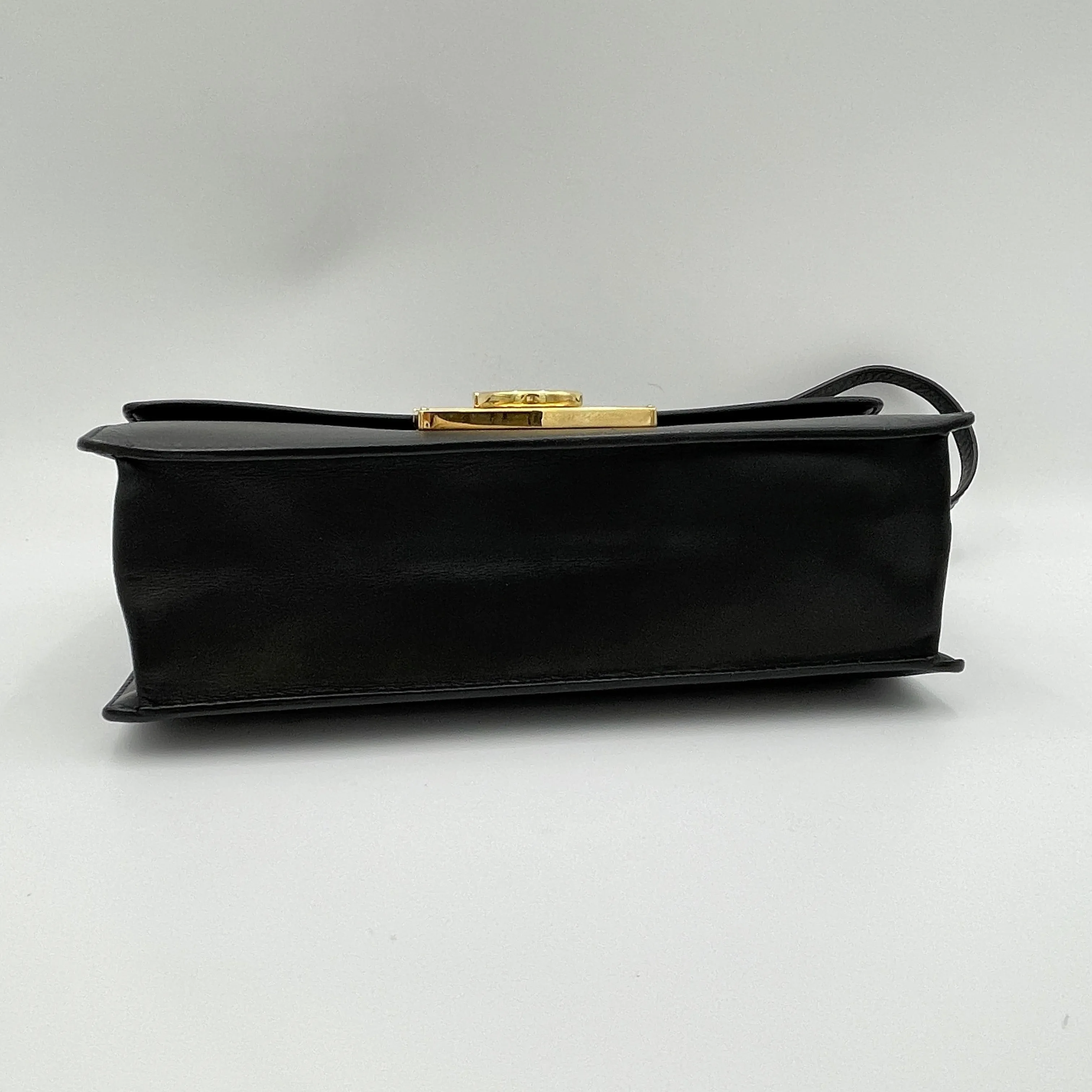 Aileen Black Crossbody Bag in Calfskin, Gold hardware