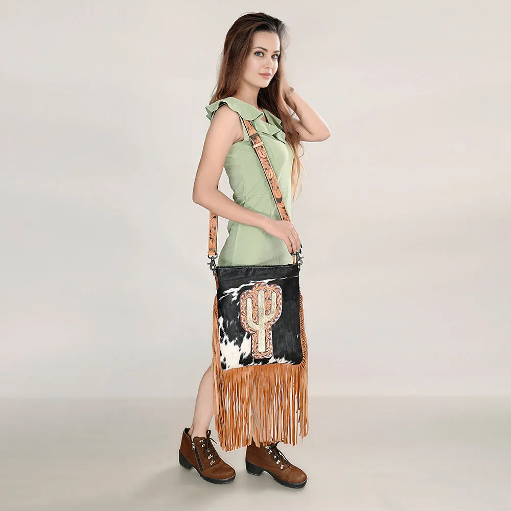 American Darling ADBG1299 Hand Tooled Hair-On Genuine Leather Women Bag Western Handbag Purse