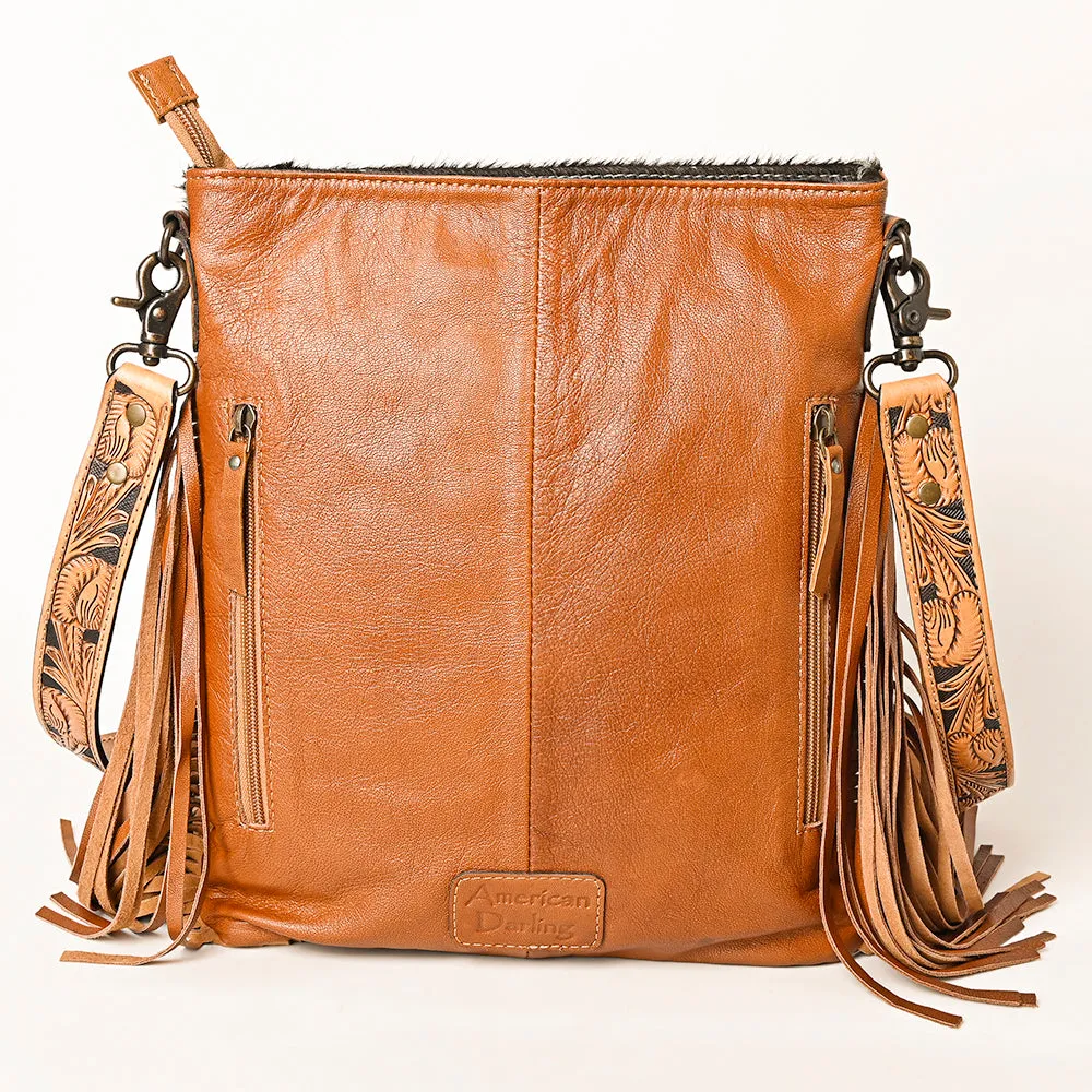 American Darling ADBG1299 Hand Tooled Hair-On Genuine Leather Women Bag Western Handbag Purse