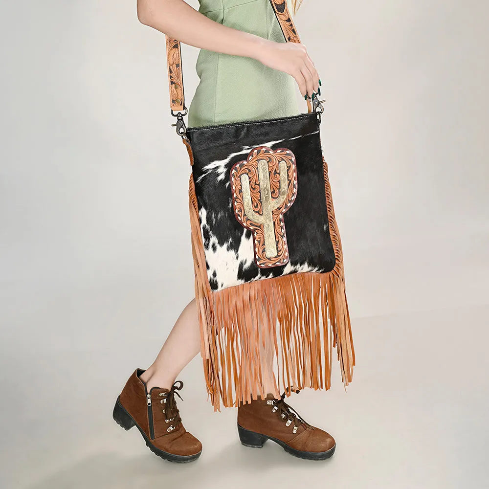American Darling ADBG1299 Hand Tooled Hair-On Genuine Leather Women Bag Western Handbag Purse
