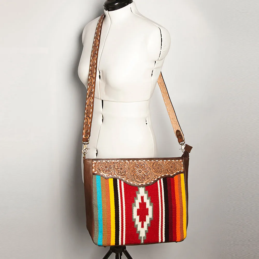 American Darling ADBGA255 Large Crossbody Hand Tooled Saddle Blanket Genuine Leather Women Bag Western Handbag Purse