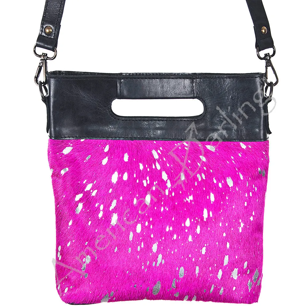 American Darling ADBGS177PKACSL Messenger Hair-On Genuine Leather Women Bag Western Handbag Purse