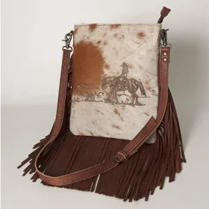 American Darling ADBGS192AI Messenger Hair-On Genuine Leather Women Bag Western Handbag Purse