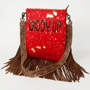 American Darling ADBGS192BH Messenger Hair-On Genuine Leather Women Bag Western Handbag Purse