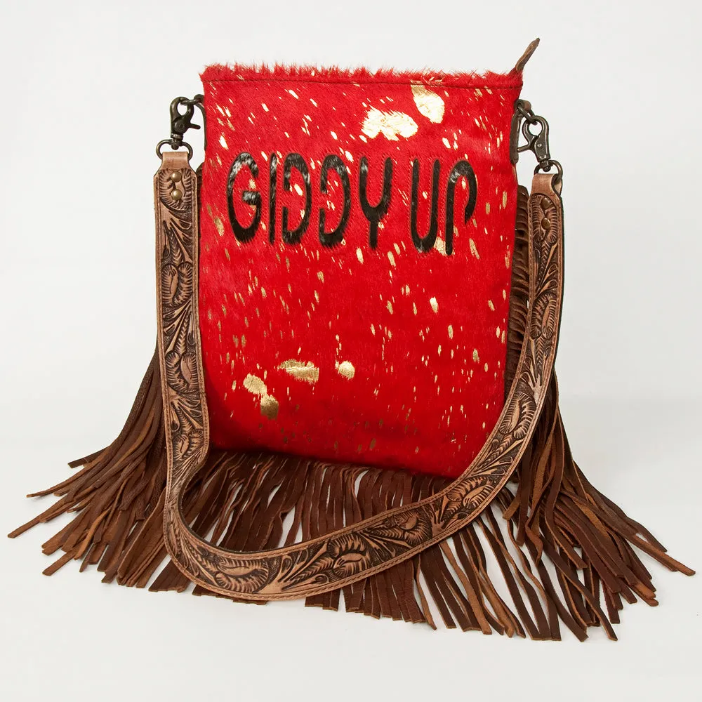 American Darling ADBGS192BH Messenger Hair-On Genuine Leather Women Bag Western Handbag Purse