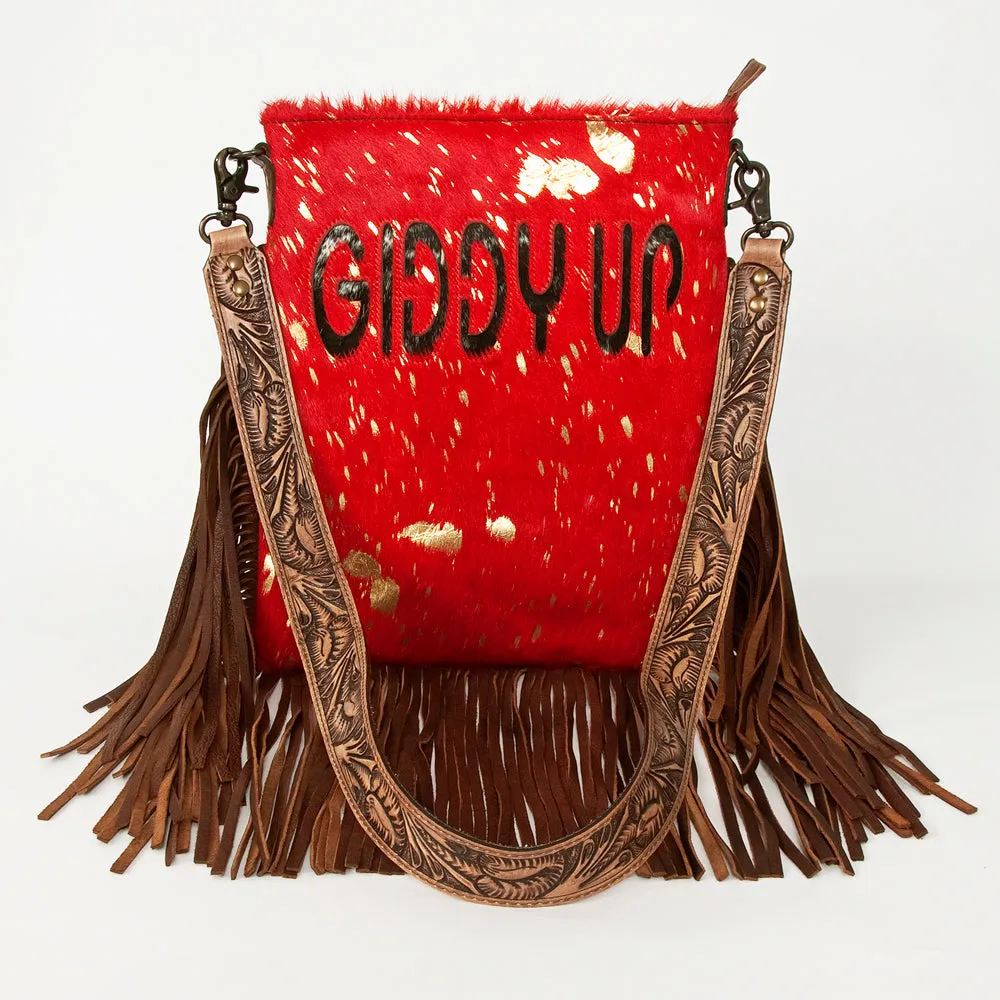 American Darling ADBGS192BH Messenger Hair-On Genuine Leather Women Bag Western Handbag Purse