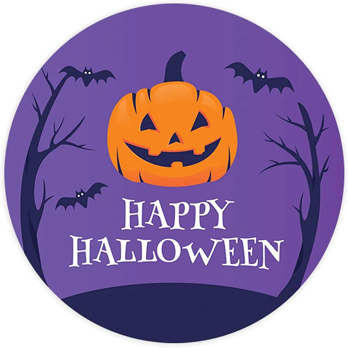 Andaz Press Happy Halloween Stickers 2 Inch Round 40 Bulk Pack Happy Jack O' Lantern Labels for Kids Treat Bags Halloween Party Favors Halloween Labels Envelopes Halloween Labels for Goodie Bags