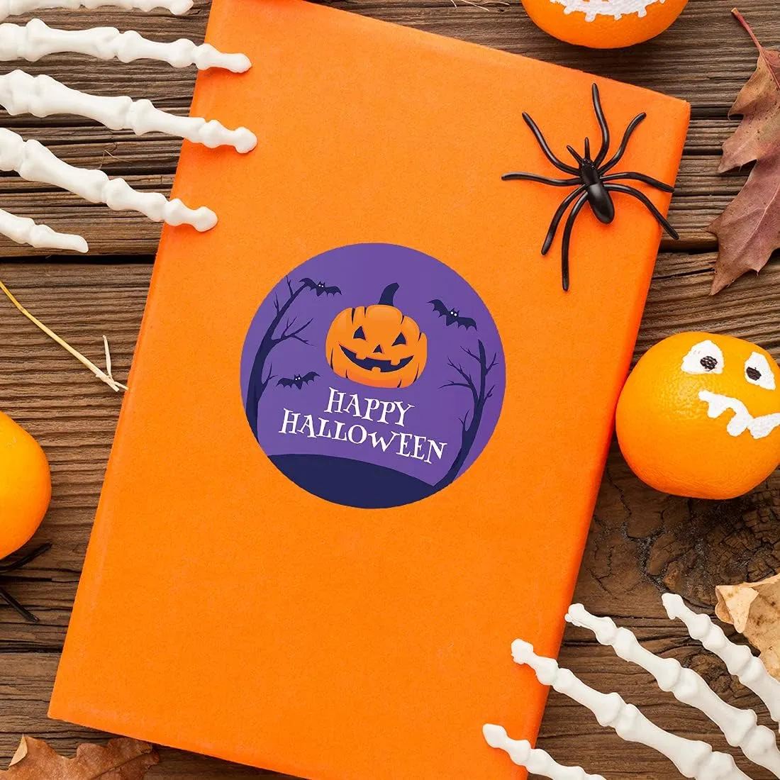 Andaz Press Happy Halloween Stickers 2 Inch Round 40 Bulk Pack Happy Jack O' Lantern Labels for Kids Treat Bags Halloween Party Favors Halloween Labels Envelopes Halloween Labels for Goodie Bags