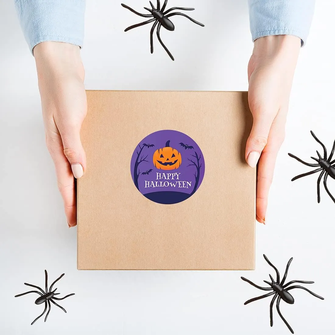 Andaz Press Happy Halloween Stickers 2 Inch Round 40 Bulk Pack Happy Jack O' Lantern Labels for Kids Treat Bags Halloween Party Favors Halloween Labels Envelopes Halloween Labels for Goodie Bags