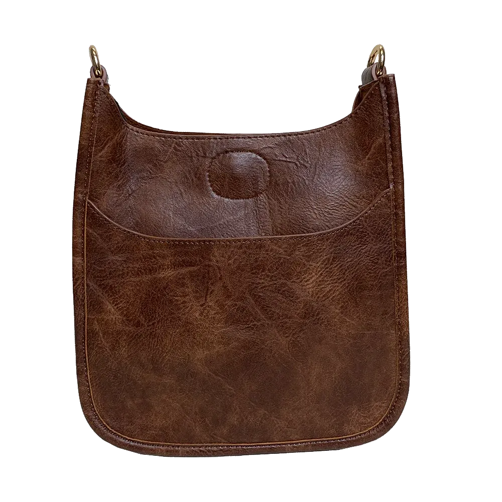 Aviana Messenger in Coffee with Gold Hardware