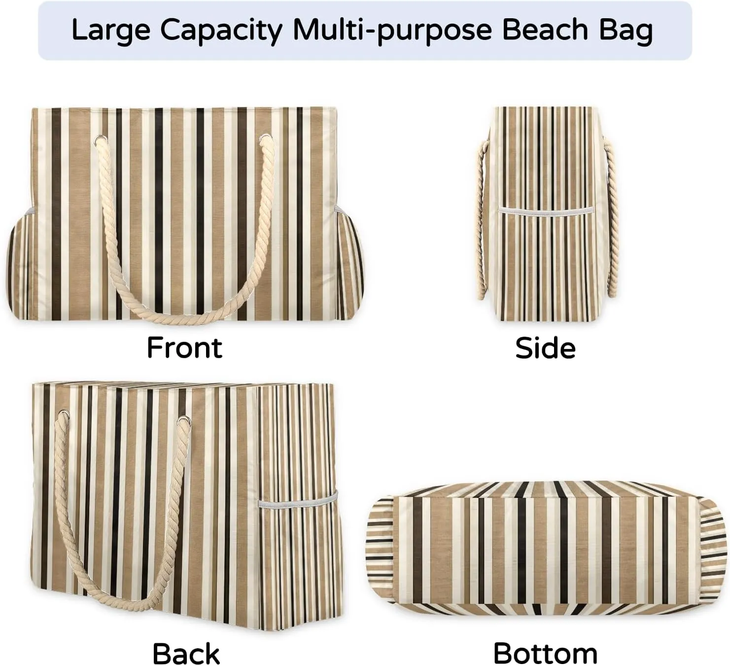 Beach Bags for Women, Large Waterproof Beach Tote Bag for Gym Grocery Travel