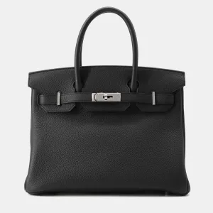 Black Togo Leather Birkin Bag Size 30