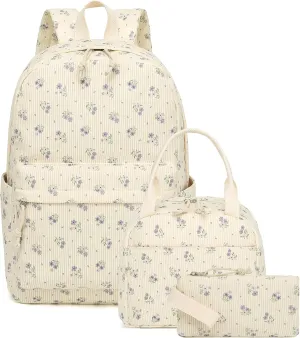 CAMTOP Backpack for School Kids Cute Backpacks for Girls Elementary Lighweight Bookbag with Lunch Box Pencil Case 3 in 1