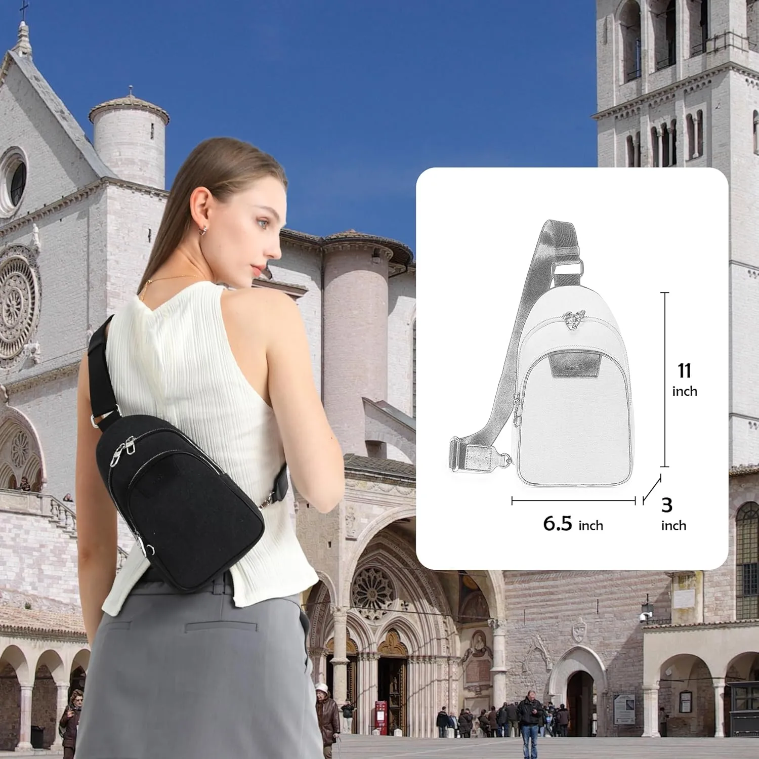 Canvas Small Sling Bag for Women Men Anti Theft Crossbody Bags RFID Blocking Cross Body Bag for Woman Travel Sling Purse