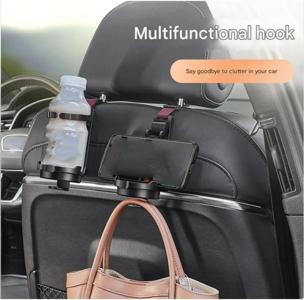 Car Seat Headrest Hook for BMW 7 Series (Short axis) E65 2001-2008,Car Seat Hooks with Phone Holder for Purse,Even Bottle,Backpacks Car Interior Storage Accessories,A