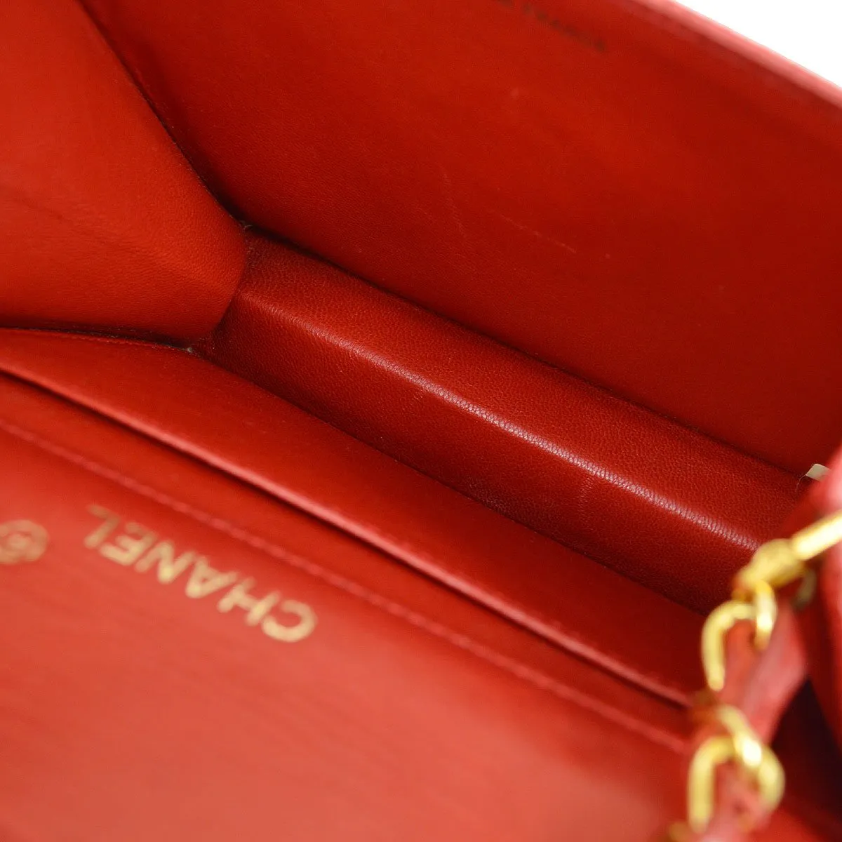 Chanel 1989-1991 Red Lizard Letter Flap Bag 20633