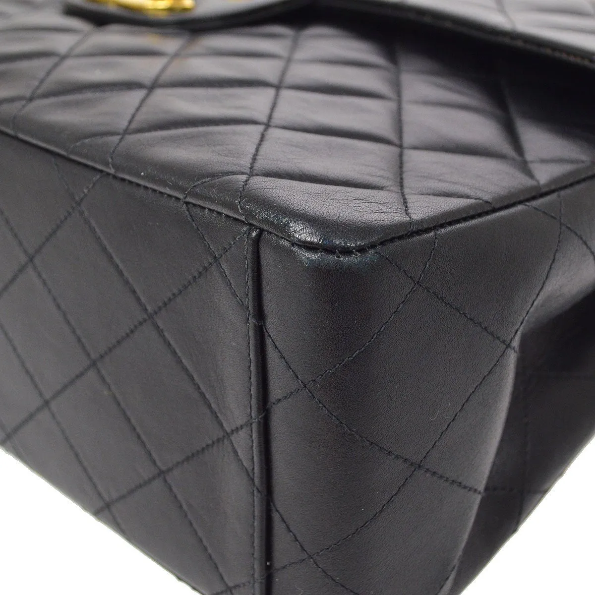 Chanel 1991-1994 Classic Flap Maxi Black Lambskin 80784