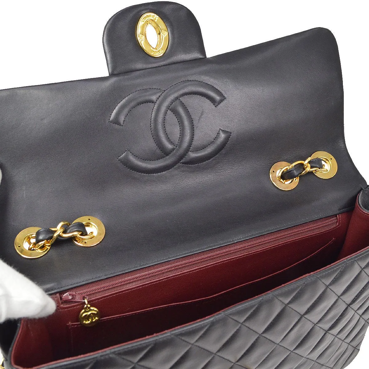 Chanel 1991-1994 Classic Flap Maxi Black Lambskin 80784