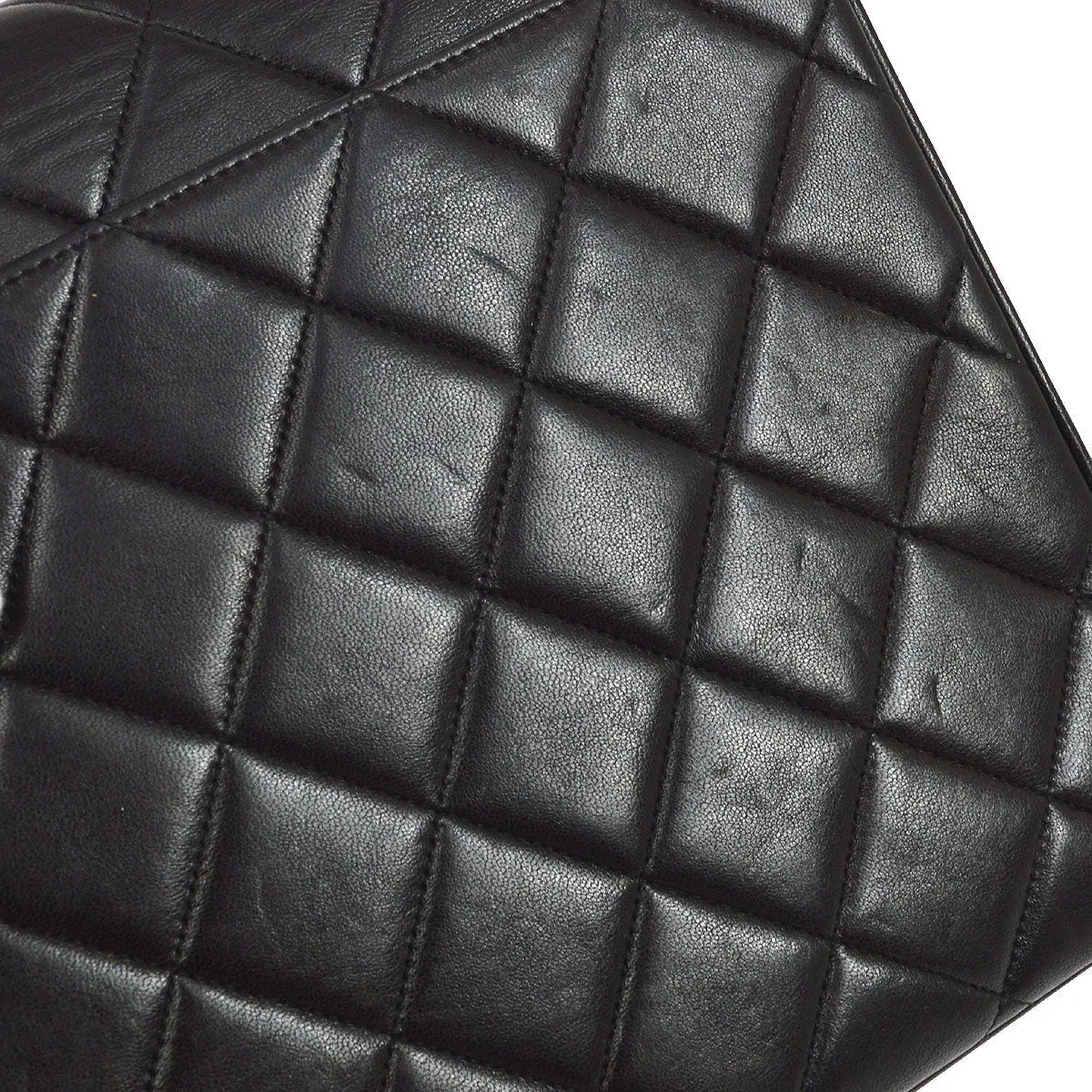 CHANEL 1994-1996 Big CC Straight Flap Medium Black Lambskin 84270