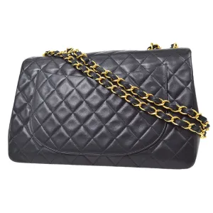 Chanel 1994-1996 Classic Flap Maxi Black Lambskin 92998