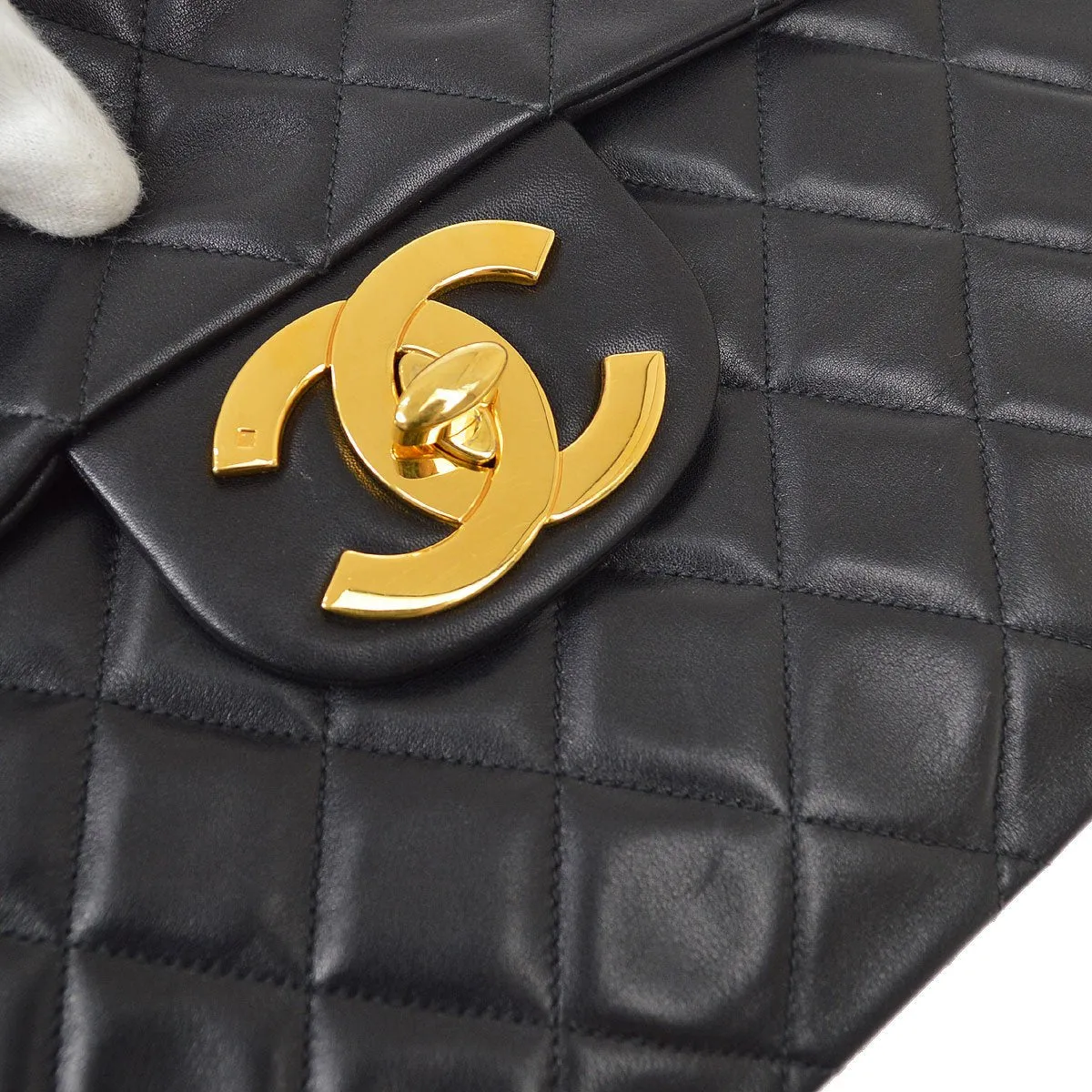 Chanel 1994-1996 Classic Flap Maxi Black Lambskin 92998