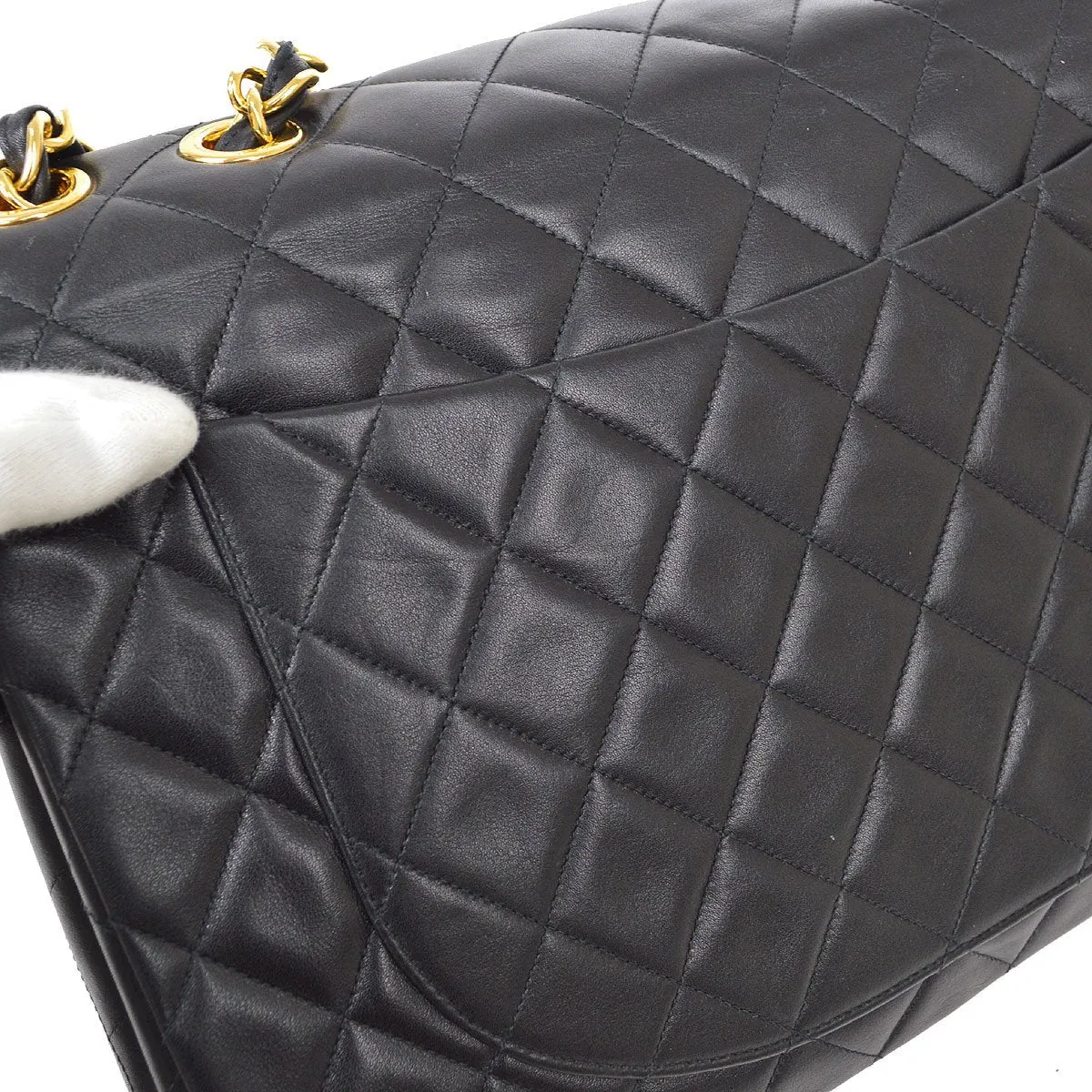 Chanel 1994-1996 Classic Flap Maxi Black Lambskin 92998