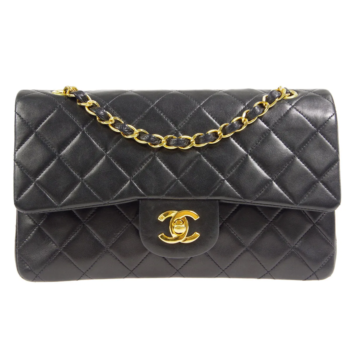 CHANEL 1996-1997 Classic Double Flap Small Black Lambskin 66942
