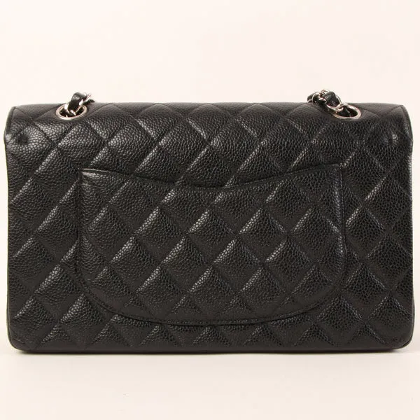 Chanel Around 2000 Made Caviar Skin Classic Flap Chain Bag 25Cm Black