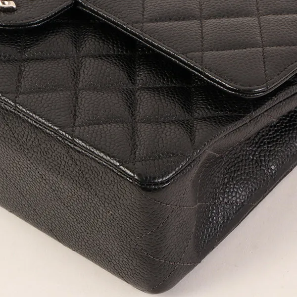 Chanel Around 2000 Made Caviar Skin Classic Flap Chain Bag 25Cm Black