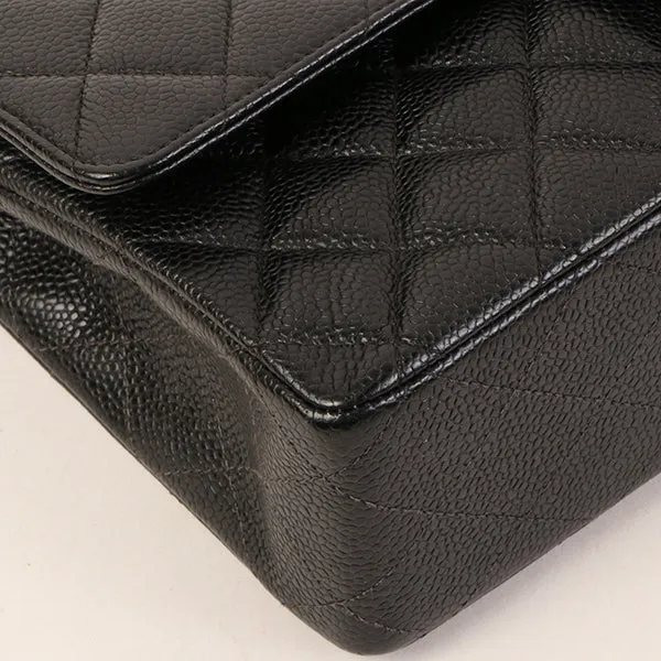 Chanel Around 2000 Made Caviar Skin Classic Flap Chain Bag 25Cm Black