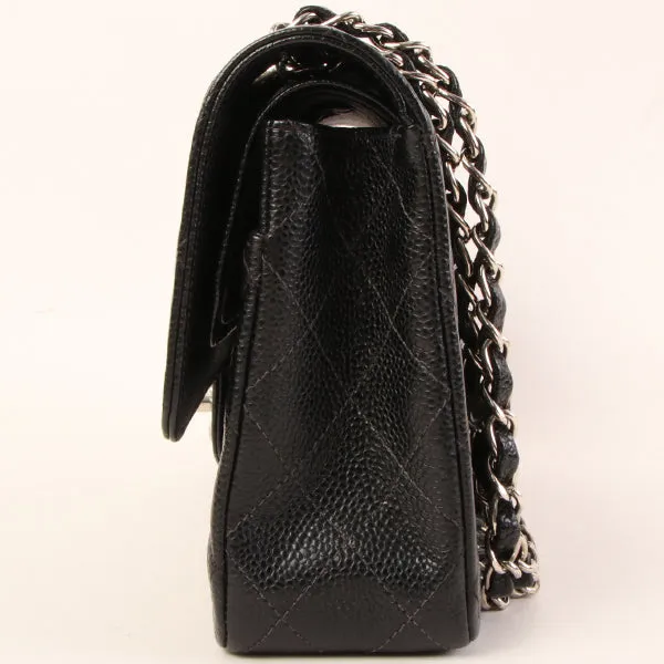 Chanel Around 2000 Made Caviar Skin Classic Flap Chain Bag 25Cm Black