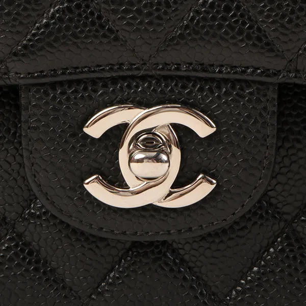 Chanel Around 2000 Made Caviar Skin Classic Flap Chain Bag 25Cm Black