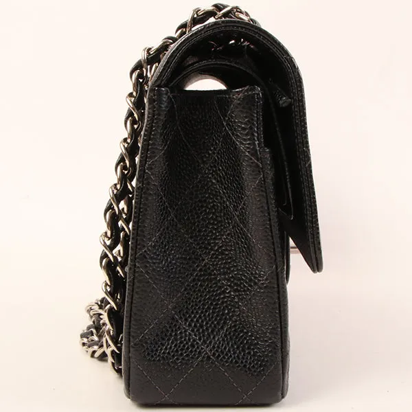 Chanel Around 2000 Made Caviar Skin Classic Flap Chain Bag 25Cm Black