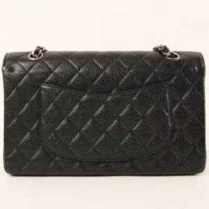 Chanel Around 2000 Made Caviar Skin Classic Flap Chain Bag 25Cm Black