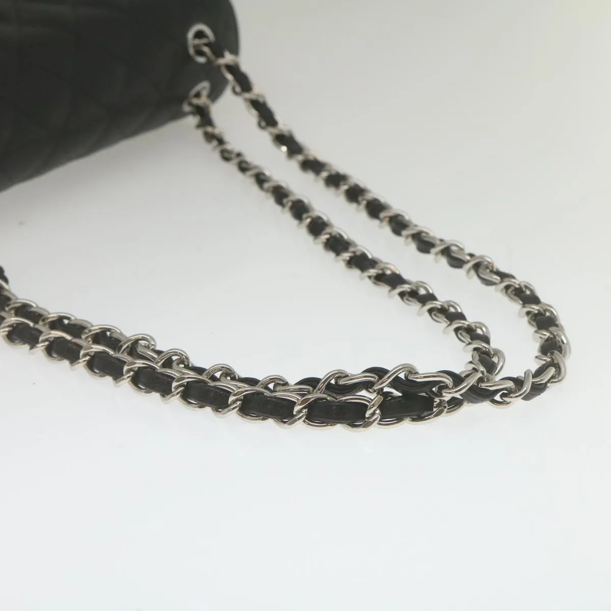 Chanel Caviar Skin Chain Double Flap Big Matelasse ShoulderBag Black  29507A