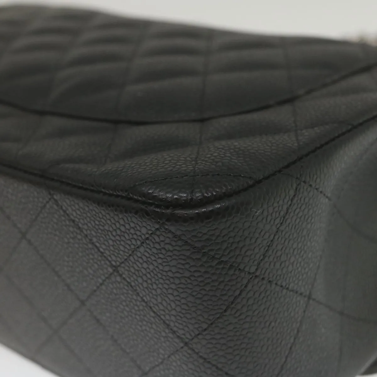 Chanel Caviar Skin Chain Double Flap Big Matelasse ShoulderBag Black  29507A