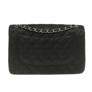 Chanel Caviar Skin Chain Double Flap Big Matelasse ShoulderBag Black  29507A