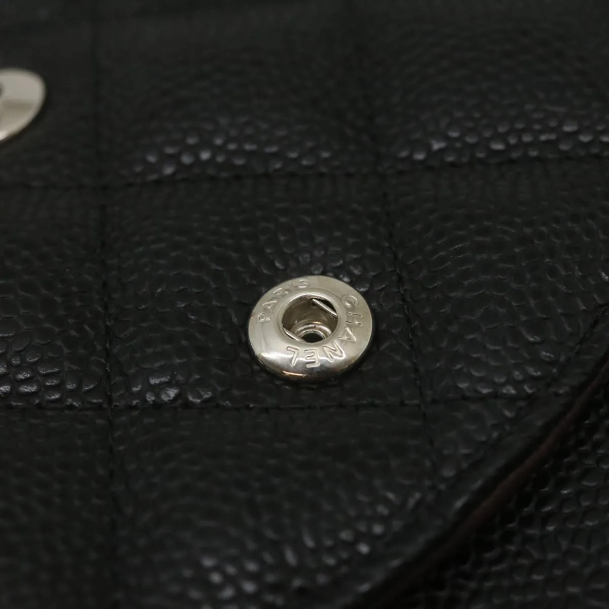 Chanel Caviar Skin Chain Double Flap Big Matelasse ShoulderBag Black  29507A