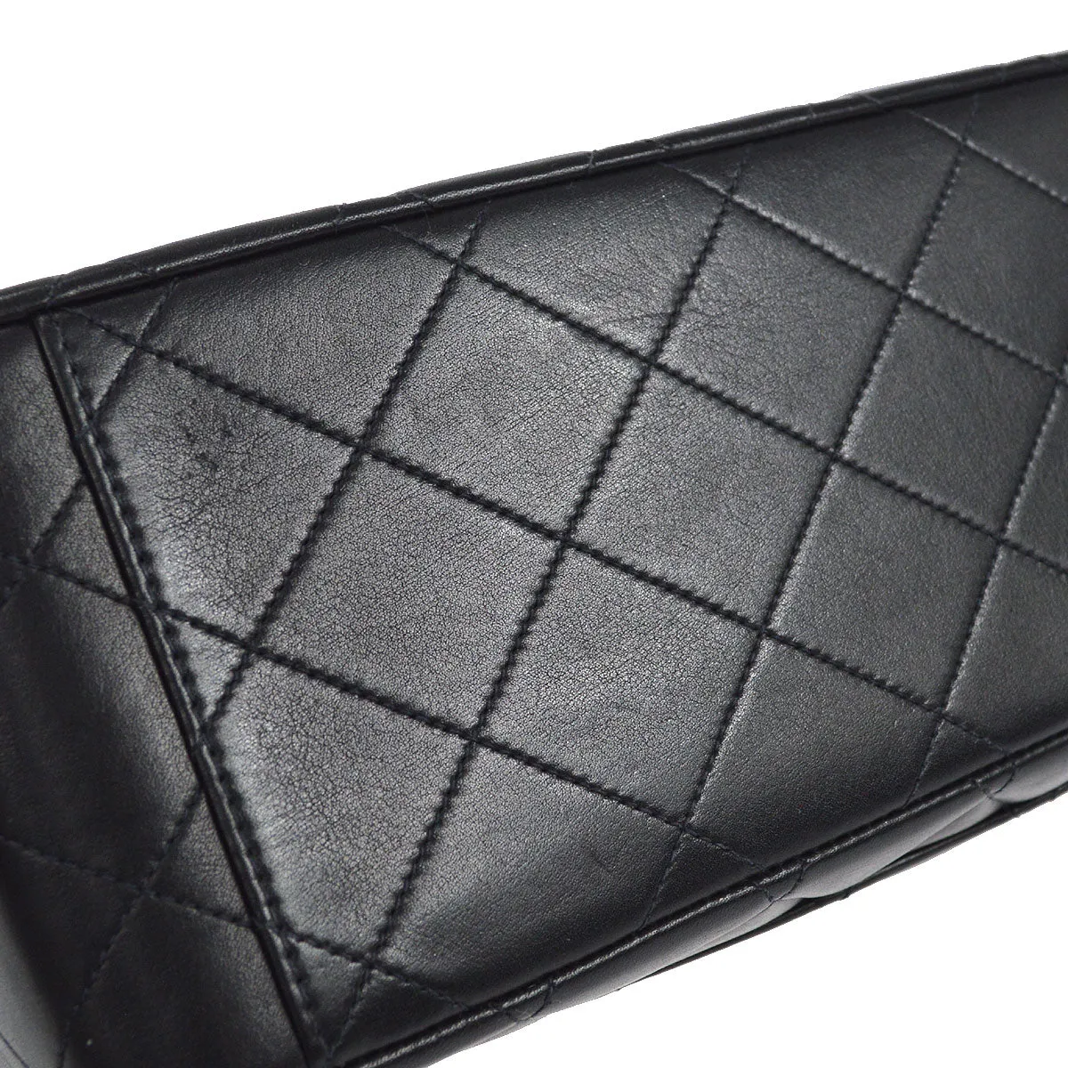 Chanel Classic Flap Maxi Chain Shoulder Bag Black Lambskin 87291