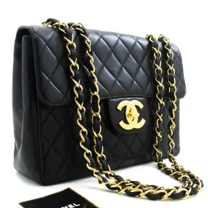 CHANEL Classic Large 11" Chain Shoulder Bag New Black Lambskin