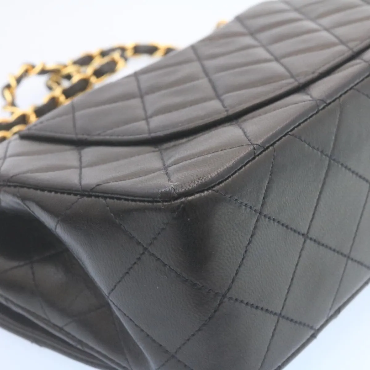 Chanel Classic Matelasse 23 Chain Flap Shoulder Bag Lamb Skin Black  29002A
