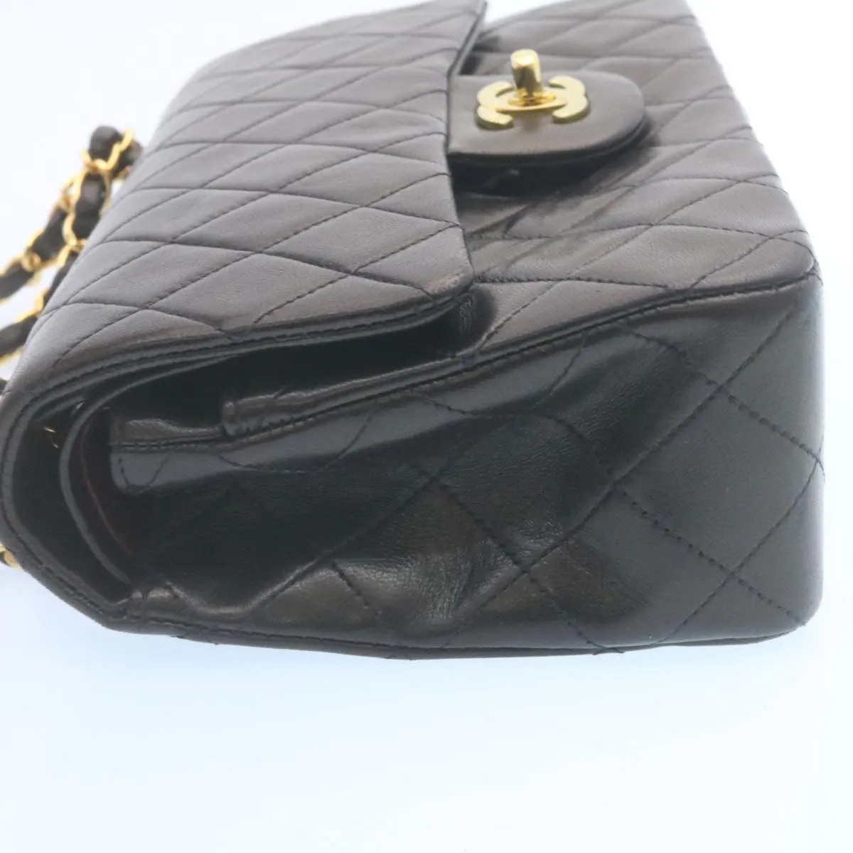 Chanel Classic Matelasse 23 Chain Flap Shoulder Bag Lamb Skin Black  29002A