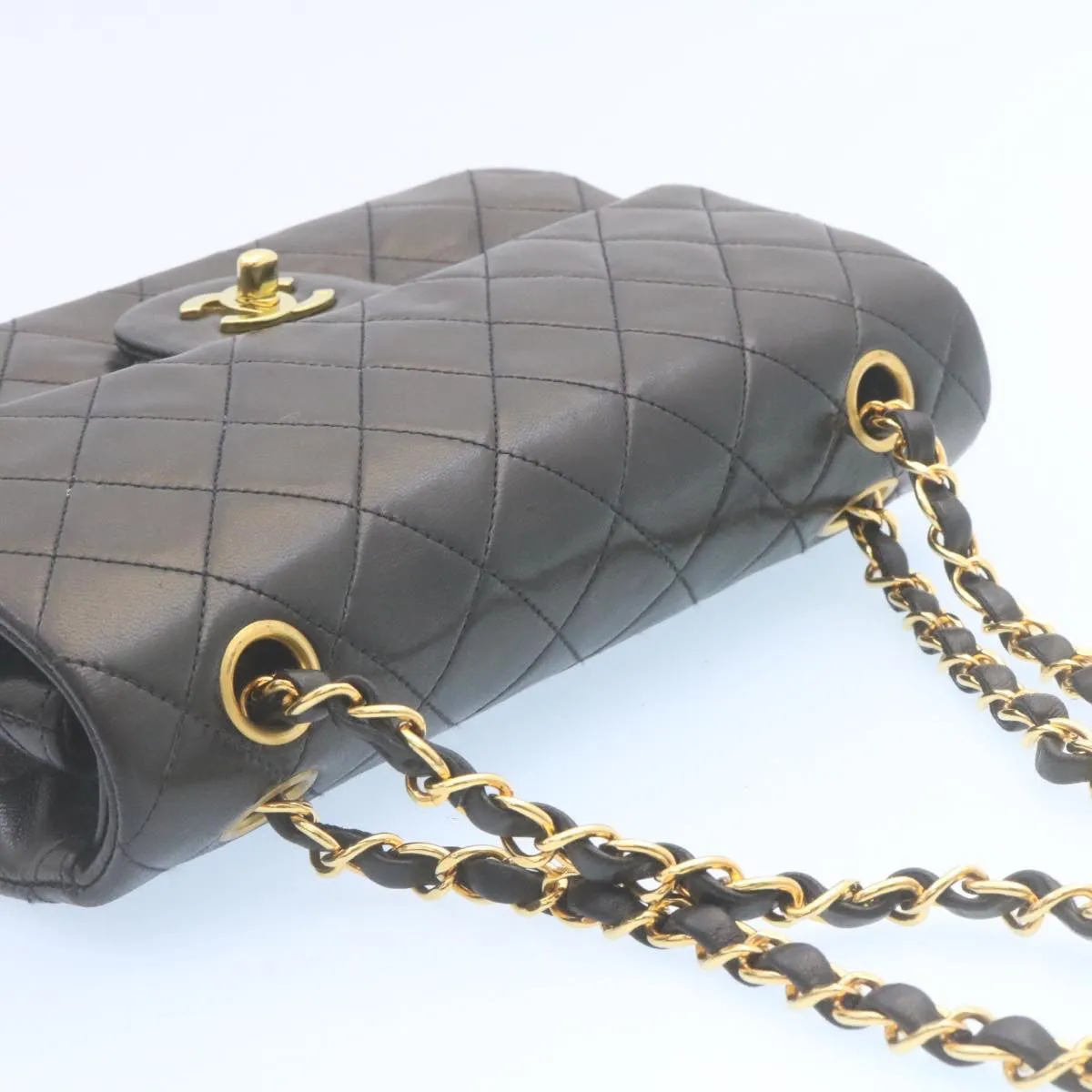 Chanel Classic Matelasse 23 Chain Flap Shoulder Bag Lamb Skin Black  29002A