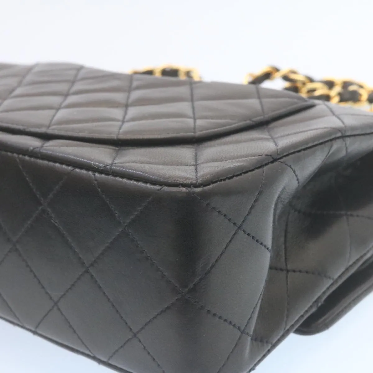 Chanel Classic Matelasse 23 Chain Flap Shoulder Bag Lamb Skin Black  29002A