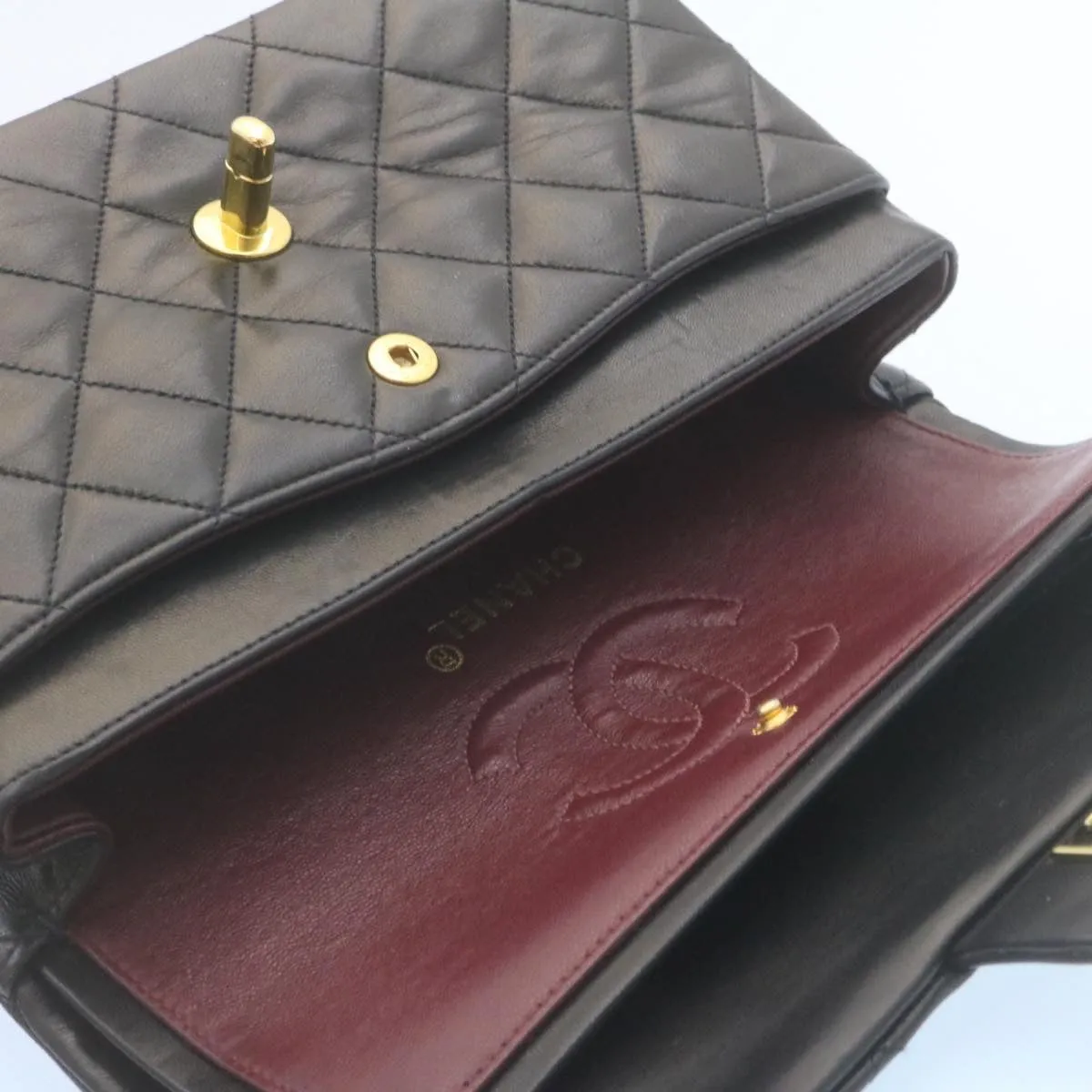 Chanel Classic Matelasse 23 Chain Flap Shoulder Bag Lamb Skin Black  29002A