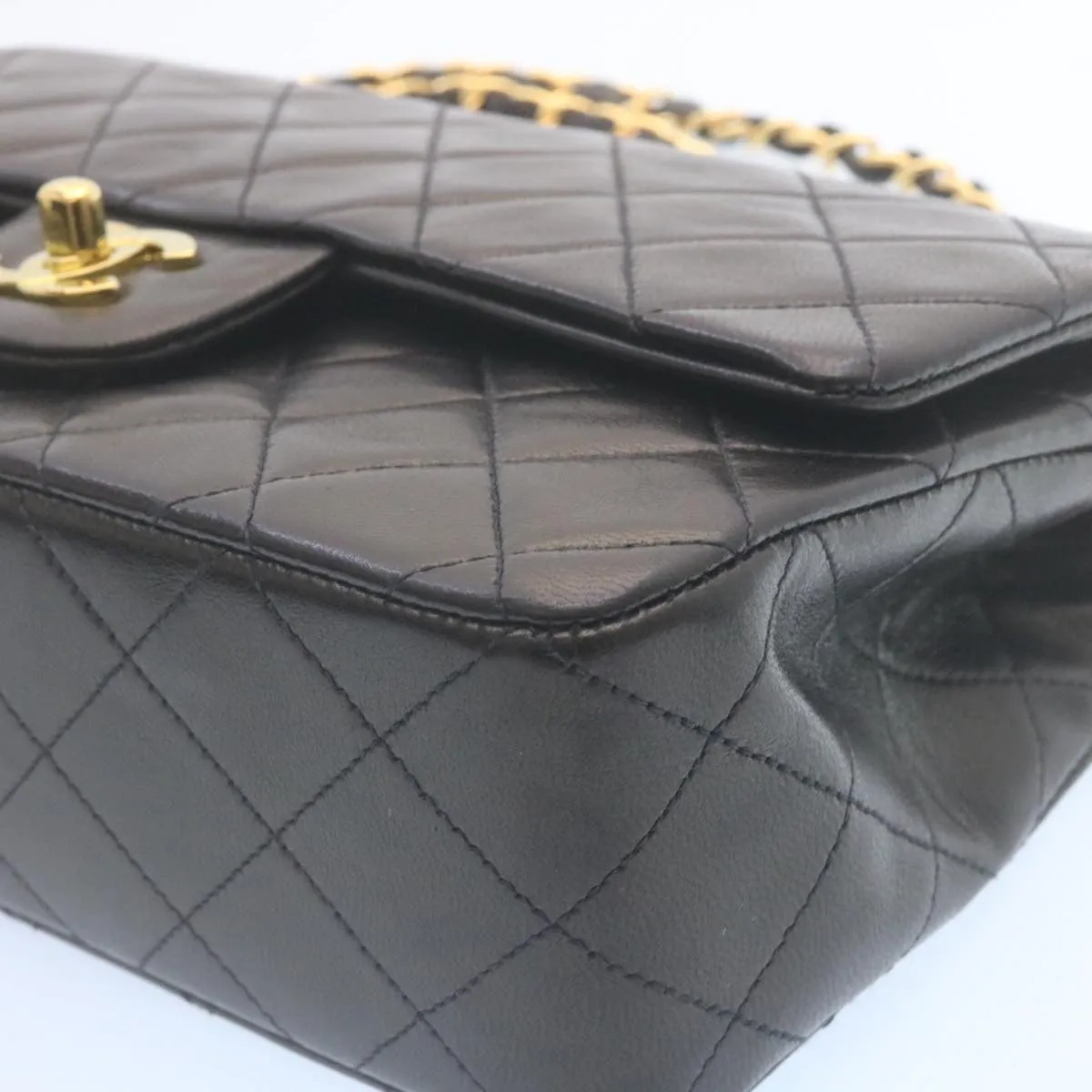 Chanel Classic Matelasse 23 Chain Flap Shoulder Bag Lamb Skin Black  29002A